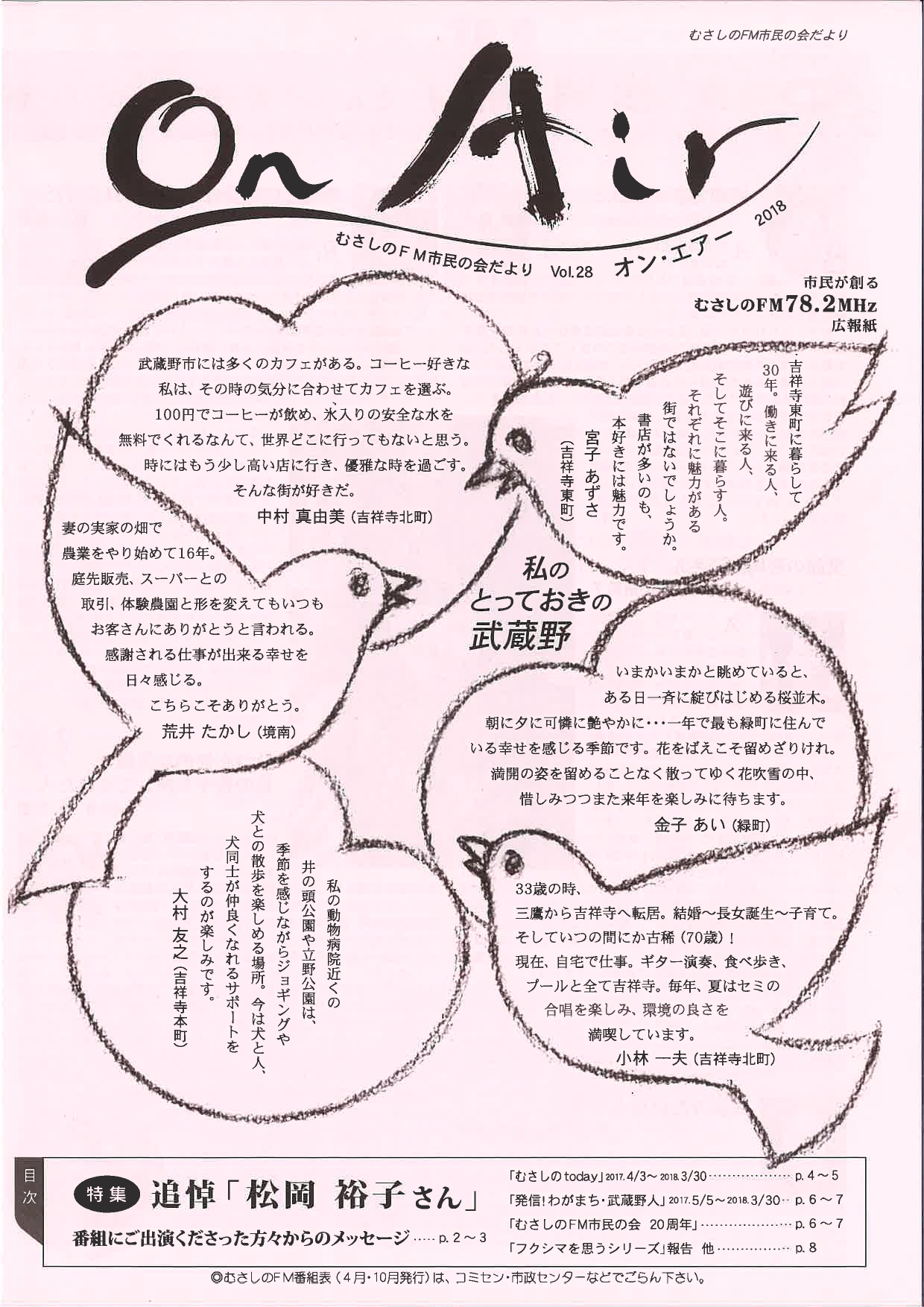 むさしのFM市民の会だより Vol.28 オン・エアー2018
